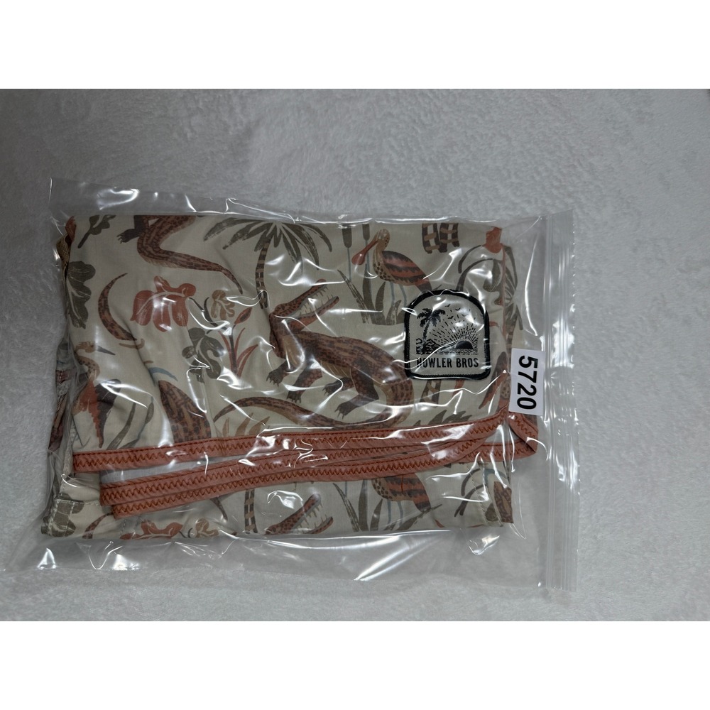 Howler Brothers Mens 35/L Alligator Print Board Shorts Tan Brown Heed The Call - Picture 6 of 6